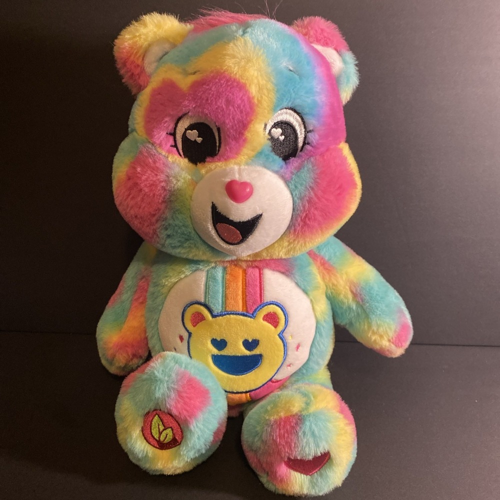 Care Bears Good Vibes Bear 24 26 Jumbo Plush Rainbow Tie Dye Stuffed Animal 2023